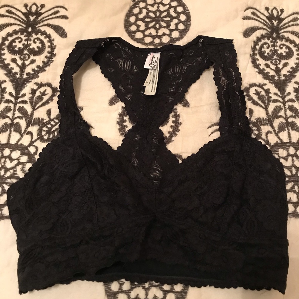 Free people Black lace bralette